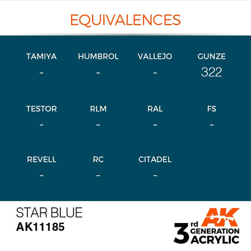 AK Interactive AK11185 3rd Gen Acrylic Star Blue 17ml