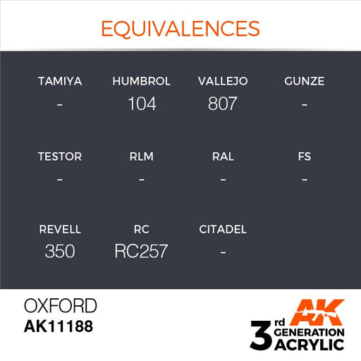 AK Interactive AK11188 3rd Gen Acrylic Oxford 17ml