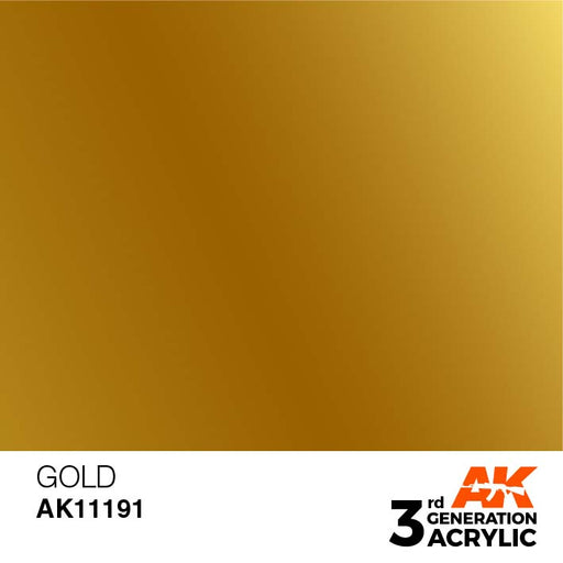 AK Interactive AK11191 3rd Gen Acrylic Gold 17ml