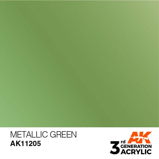 AK Interactive AK11205 3rd Gen Acrylic Metallic Green 17ml