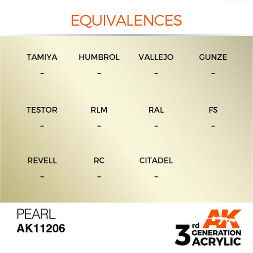 AK Interactive AK11206 3rd Gen Acrylic Pearl 17ml