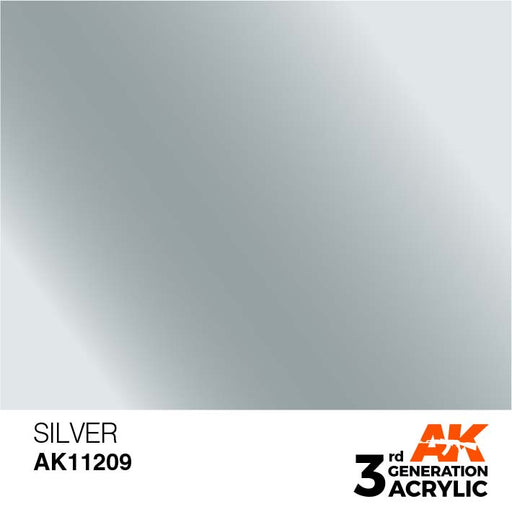 AK Interactive AK11209 3rd Gen Acrylic Silver 17ml