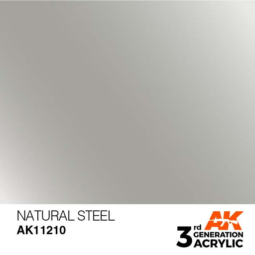 AK Interactive AK11210 3rd Gen Acrylic Natural Steel 17ml