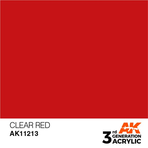 AK Interactive AK11213 3rd Gen Acrylic Clear Red 17ml