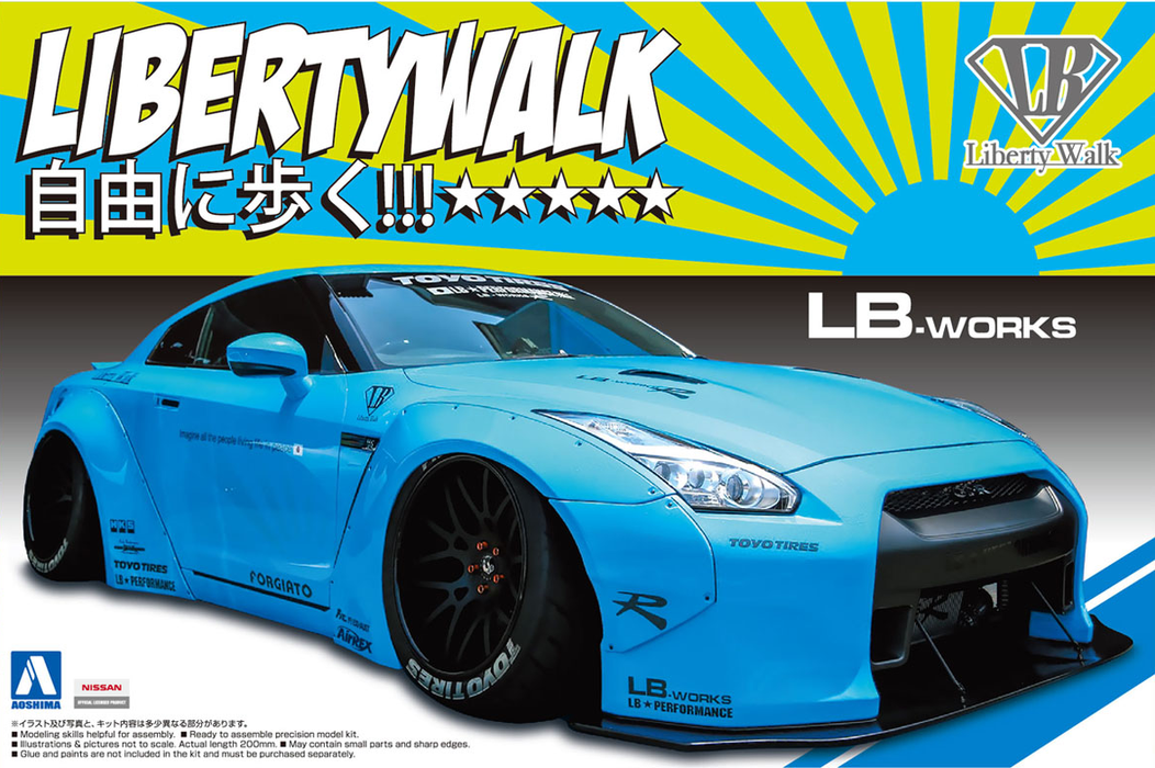 1/24 Nissan LB-Works R35 GT-R Ver.1 (Aoshima Liberty Walk Series 09)