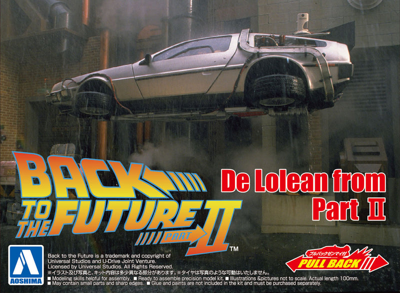 Back to the Future Part II Pull-Back 1/43 DeLorean Time Machine