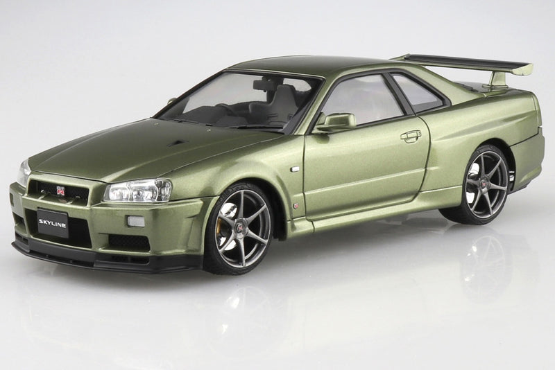 1/24 Pre-painted Nissan BNR34 Skyline GT-R V-Spec II Nur '02 Millennium Jade (Aoshima 1/24 Pre-painted Series No.03-C)