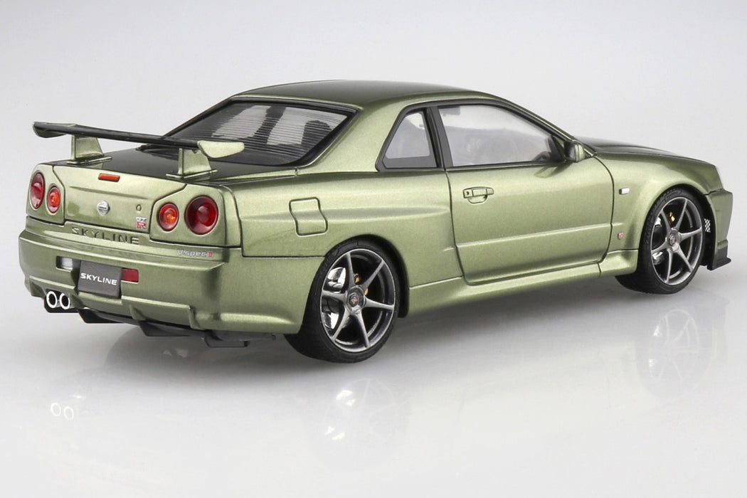 1/24 Nissan BNR34 Skyline GT-R V-Spec II Nur '02 Pre-Painted Millennium Jade (Aoshima 1/24 Pre-painted Series No.03-C)