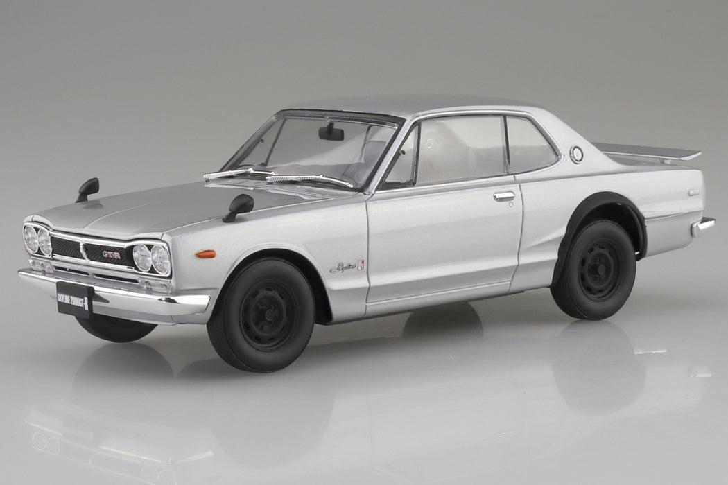 1/24 Nissan KPGC10 Skyline HT 2000GT-R 1970 Silver (Aoshima 1/24 SNAPCAR No.1-SI)