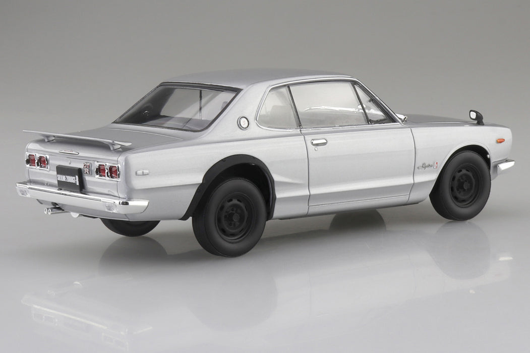 1/24 Nissan KPGC10 Skyline HT 2000GT-R 1970 Silver (Aoshima 1/24 SNAPCAR No.1-SI)