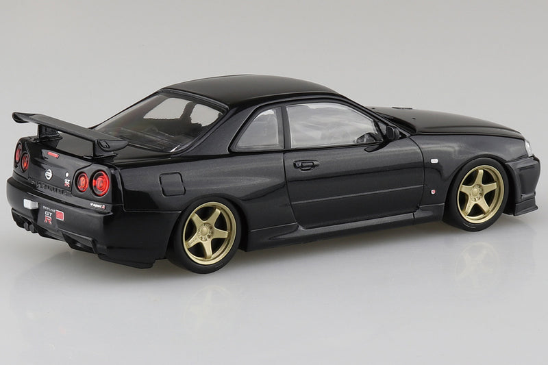 1/32 Nissan R34 Skyline GT-R Custom Wheel (Black Pearl) (Aoshima The Snap Kit Series No.11-SP2)