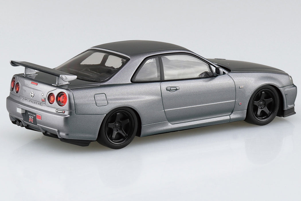 1/32 Nissan R34 Skyline GT-R Custom Wheel (Athlete Silver) (Aoshima The Snap Kit Series No.11-SP4)