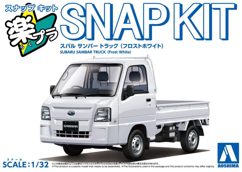 1/32 Subaru Sambar Truck (Frost White) (Aoshima The Snap Kit Series No.05-FW)
