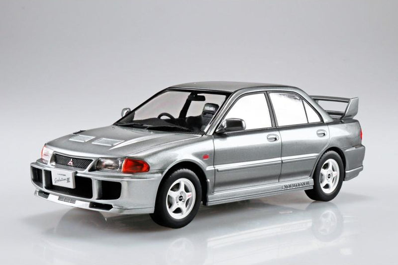 1/24 Mitsubishi CE9A LANCER GSR EvolutionⅢ 1995 Queen's Silver (Aoshima 1/24 SNAPCAR No.04-QS)