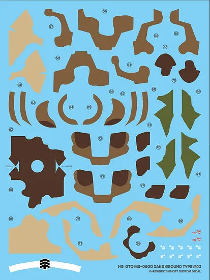 G-Rework Decal - HG Gundam Cucuruz Doan's Island MS-06GD Zaku High Mobility (Surface Type) Use