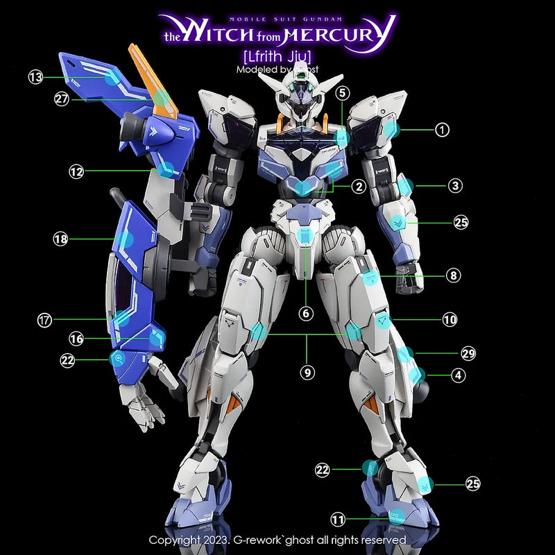 G-Rework Decal - HG Witch from Mercury Gundam Lfrith Jiu Use
