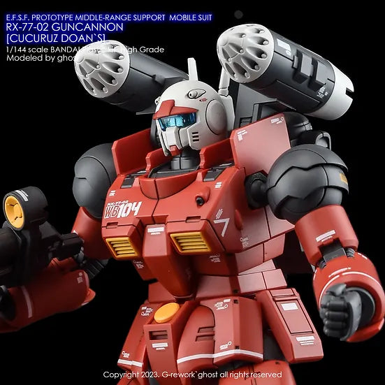 G-Rework Decal - HG Gundam Cucuruz Doan's Island RX-77-2 Guncannon Use