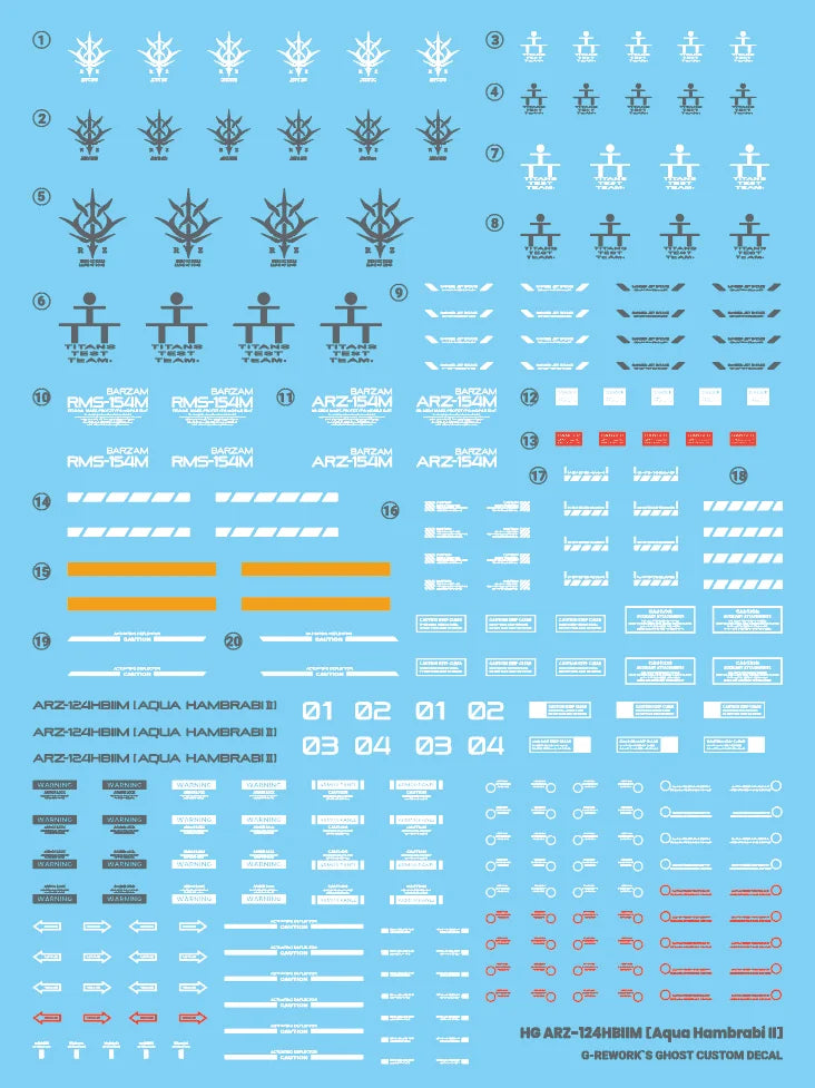 G-Rework Decal - HGUC ARZ-124HB2M Aqua Hambrabi II Use