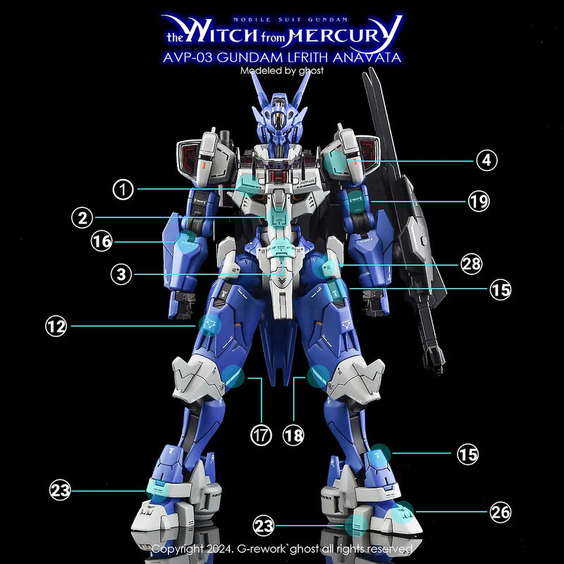 G-Rework Decal - HG Witch from Mercury Gundam Lfrith Anavata Use