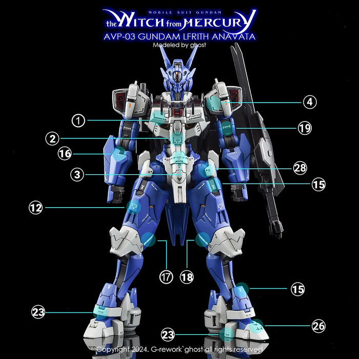 G-Rework Decal - HG Witch from Mercury Gundam Lfrith Anavata Use