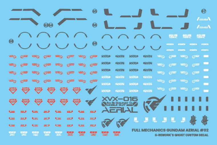 G-Rework Decal - Full Mechanics (FM) Witch from Mercury Gundam Aerial Use