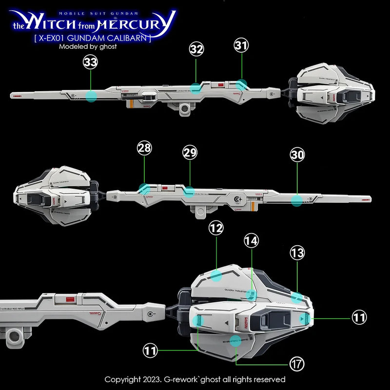 G-Rework Decal - HG Witch from Mercury Gundam Calibarn Use