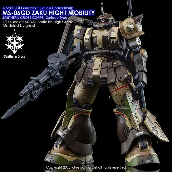 G-Rework Decal - HG Gundam Cucuruz Doan's Island MS-06GD Zaku High Mobility (Surface Type) Use
