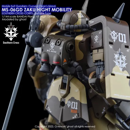 G-Rework Decal - HG Gundam Cucuruz Doan's Island MS-06GD Zaku High Mobility (Surface Type) Use