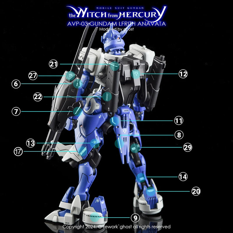 G-Rework Decal - HG Witch from Mercury Gundam Lfrith Anavata Use