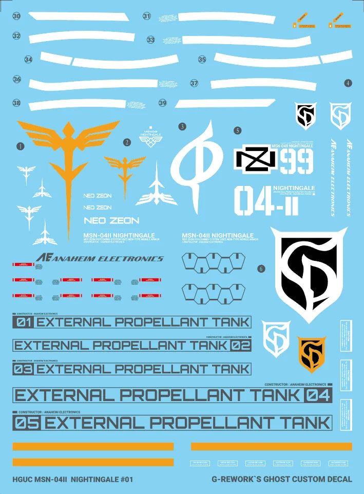 G-Rework Decal - HGUC MSN-04II Nightingale Use