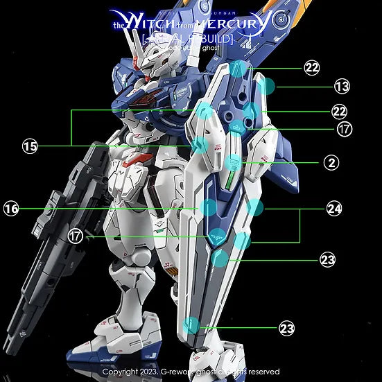 G-Rework Decal - HG Witch from Mercury Gundam Aerial Rebuild Use