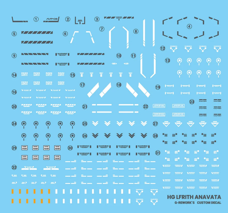 G-Rework Decal - HG Witch from Mercury Gundam Lfrith Anavata Use