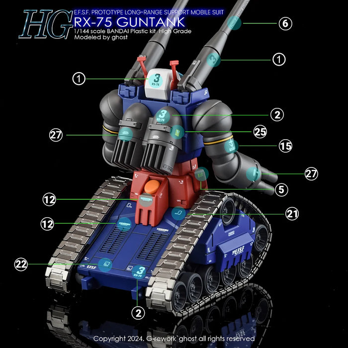 G-Rework Decal - HGUC RX-75 Guntank Use