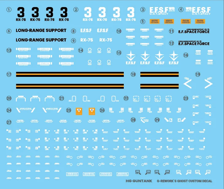 G-Rework Decal - HGUC RX-75 Guntank Use