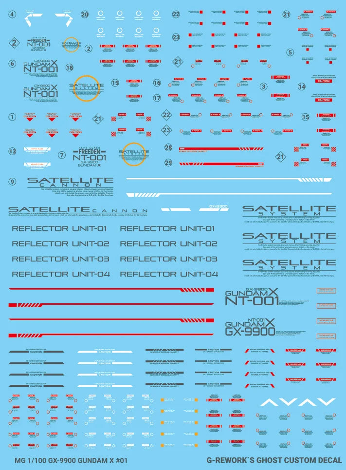 G-Rework Decal - MG GX-9900 X Gundam Use