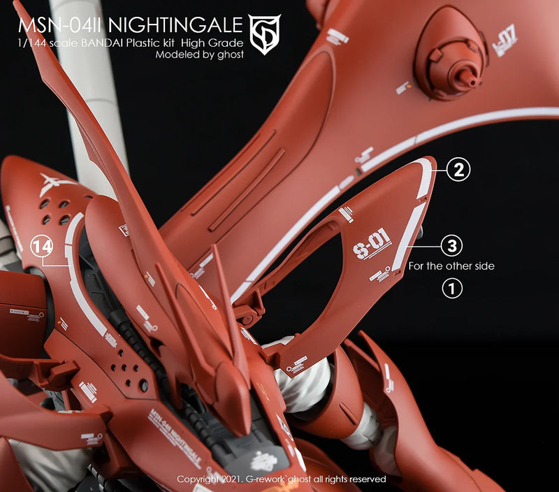 G-Rework Decal - HGUC MSN-04II Nightingale Use