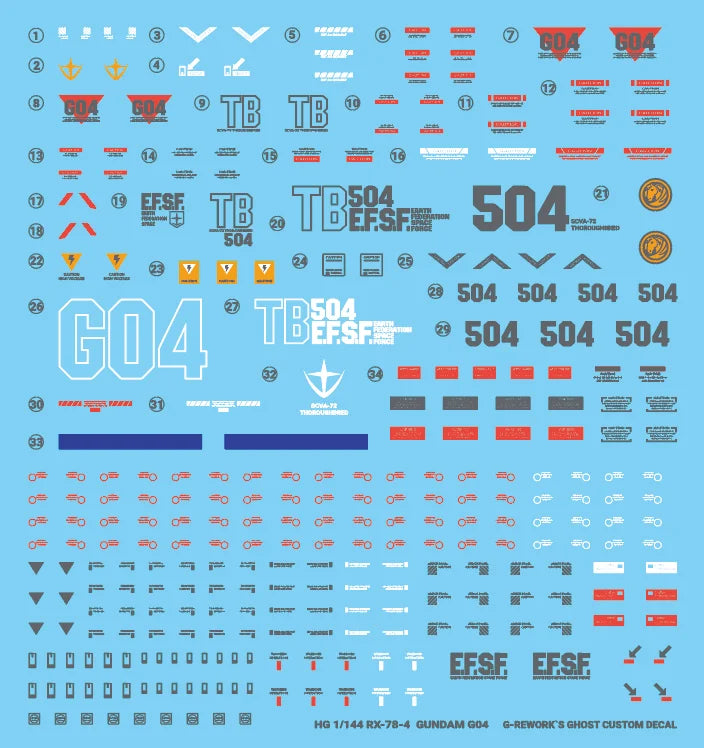 G-Rework Decal - HGUC RX-78-4 Gundam G04 Use