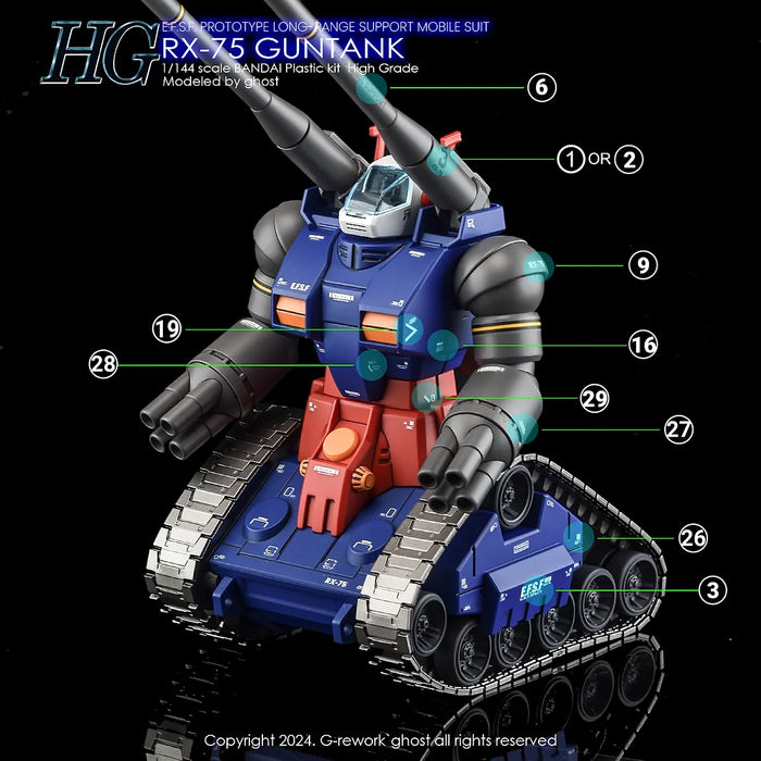 G-Rework Decal - HGUC RX-75 Guntank Use