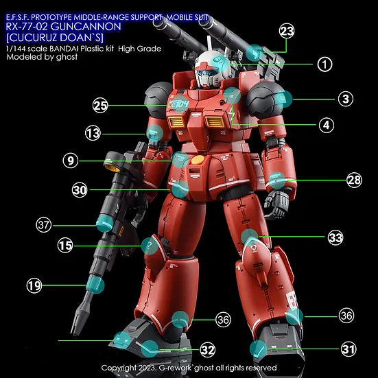 G-Rework Decal - HG Gundam Cucuruz Doan's Island RX-77-2 Guncannon Use