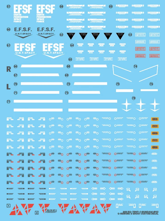 G-Rework Decal - MG RX-78 NT-1 Gundam NT-1 2.0 Use