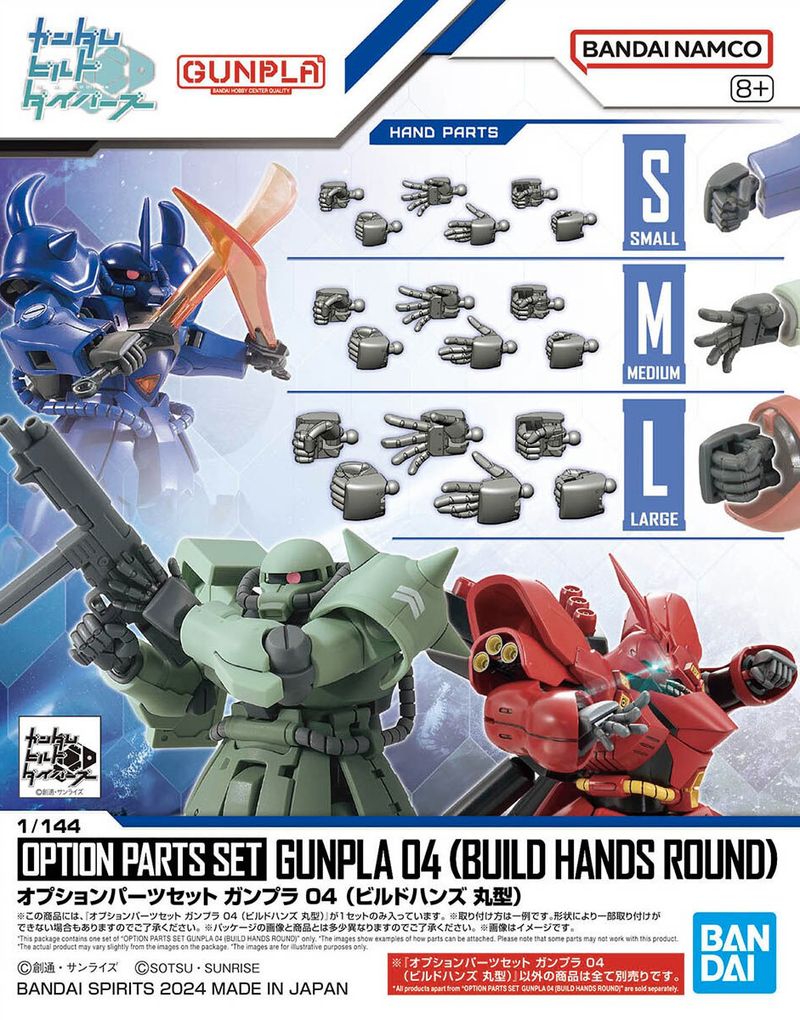 High Grade (HG) 1/144 Option Parts Set Gunpla 04 (Build Hands Round)