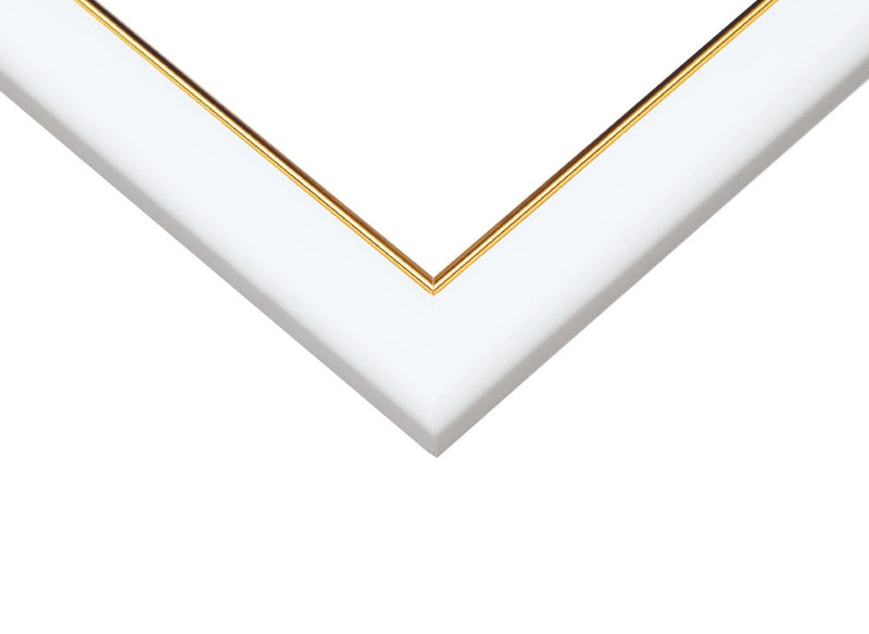 Beverly Jigsaw Puzzle Frame - Gold Lacing Braid Wooden Panel White 75 x 50cm (MP103H)