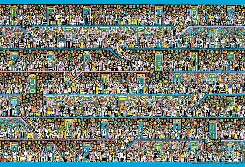 Beverly Micro-piece Jigsaw Puzzle 1000 Pieces - Where's Wally? (Where's Waldo?) - Corridor When Full of Clocks 38 x 26cm