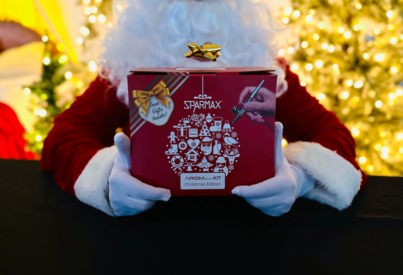 Sparmax ARISM MINI Compressor + MAX-3 Airbrush Painting Kit - Christmas Edition