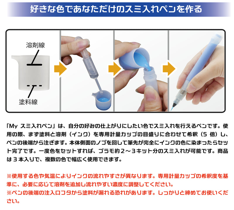 Plamo Improvement Commission (プラモ向上委員会) My Panel Line Pen (3pcs) (PMKJ028)