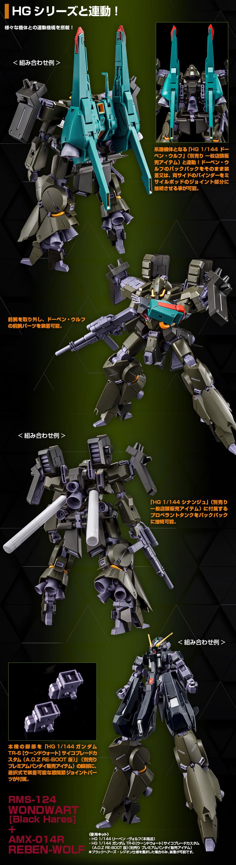 Premium Bandai High Grade (HG) HGUC 1/144 AMX-014R Reben-Wolf [A.O.Z. Re-Boot Version]