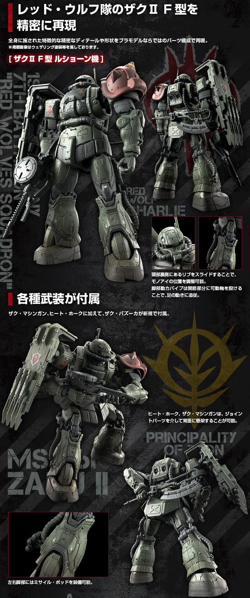 Premium Bandai High Grade (HG) 1/144 MS-06F Zaku II F Type LeSean &  MS-06 Zaku II (Unidentified Type) LeSean [RFV]