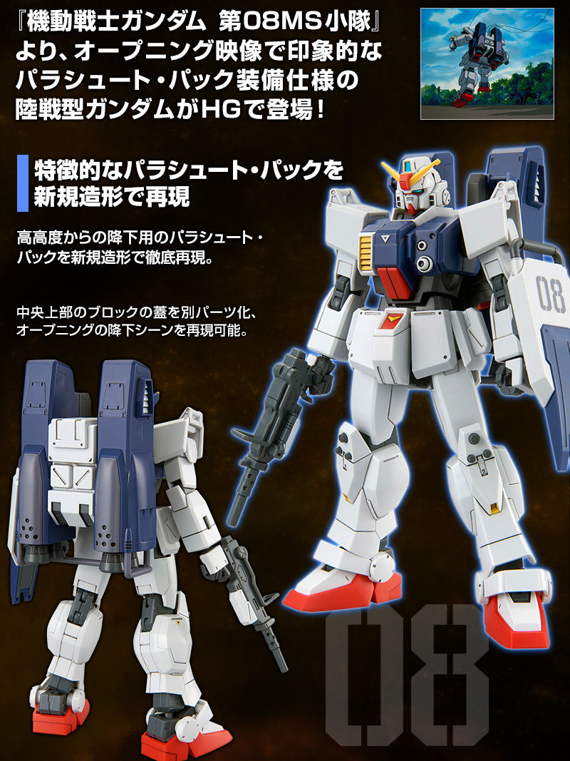 Premium Bandai High Grade (HG) HGUC 1/144 RX-79[G] Gundam Ground Type (Parachute Pack Ver.)