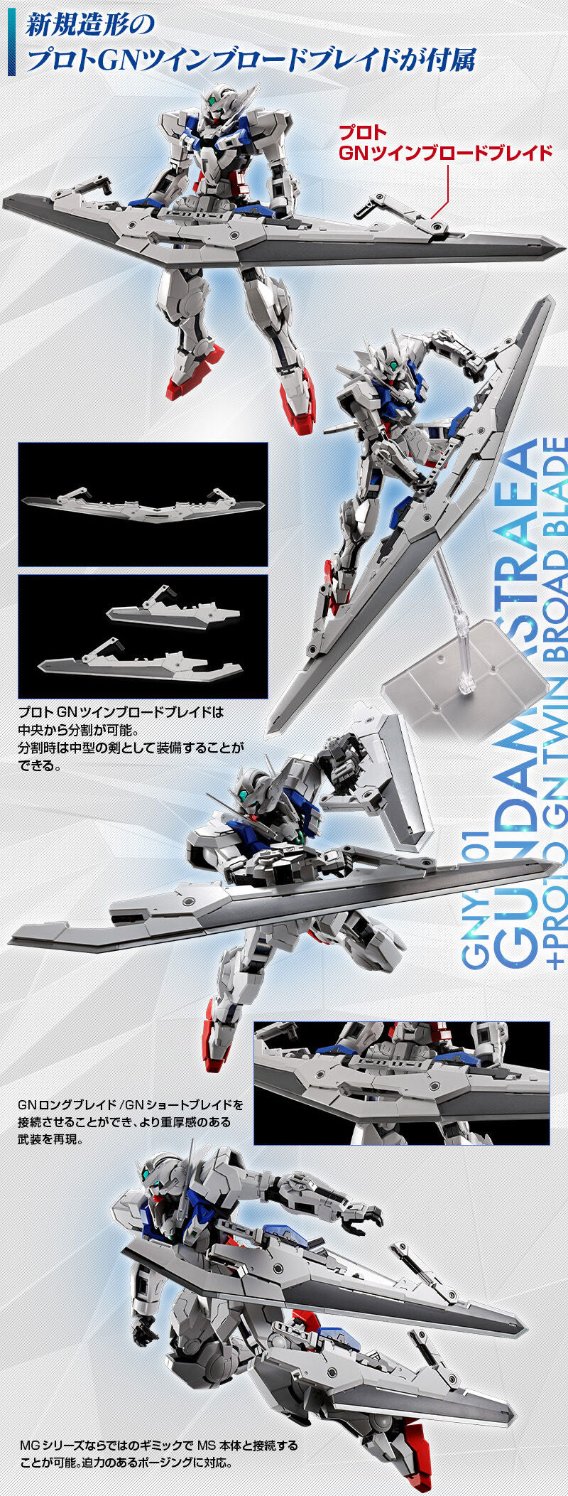 Premium Bandai Master Grade (MG) 1/100 GNY-001 Gundam Astraea + Proto GN Twin Board Blade