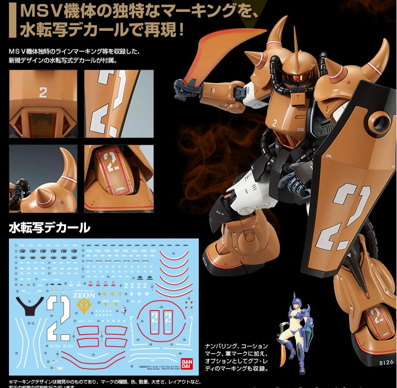 Premium Bandai Master Grade (MG) 1/100 YMS-07 Prototype Gouf